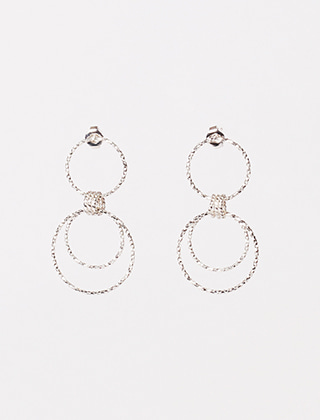 linked silver ring earring