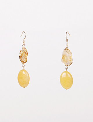 yellow quartz drop earring