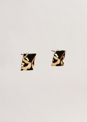 crushed square earring