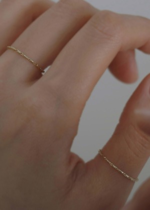 14K gold rope chain ring