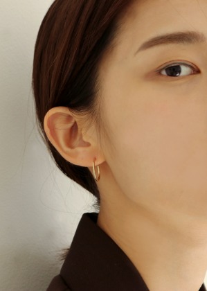 [2 colors] silver open hoop earring