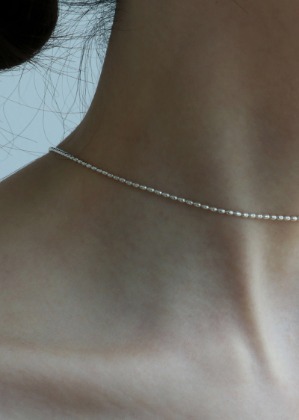 silver oval ball chain necklace(choker)
