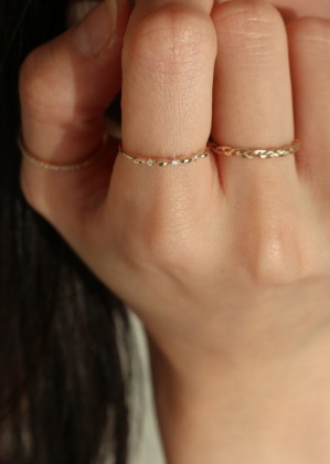 14K gold lace ring