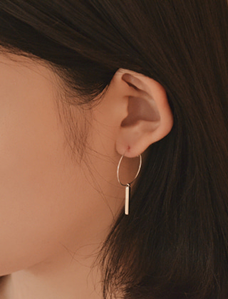 silver bar stick earring