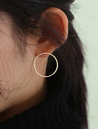 [2컬러]big circle stud earring
