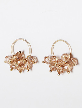 beige crystal blossom earring