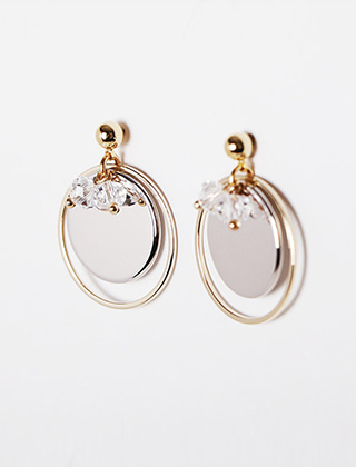 circle small crystal earring