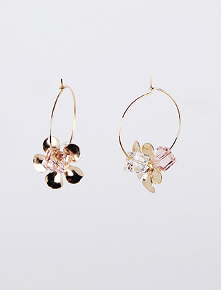 flower crystal hook earring