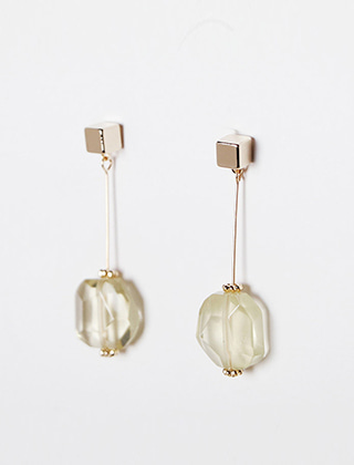 lemon quartz line earring