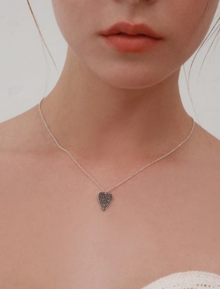 black spinel heart necklace
